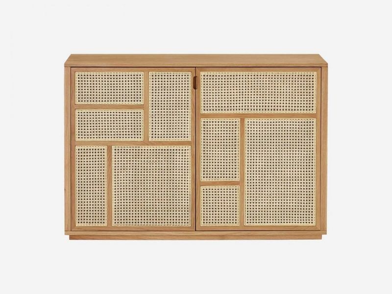 Air Sideboard von Design House Stockholm aus massiver Eiche mit Wiener Geflecht Fronten.